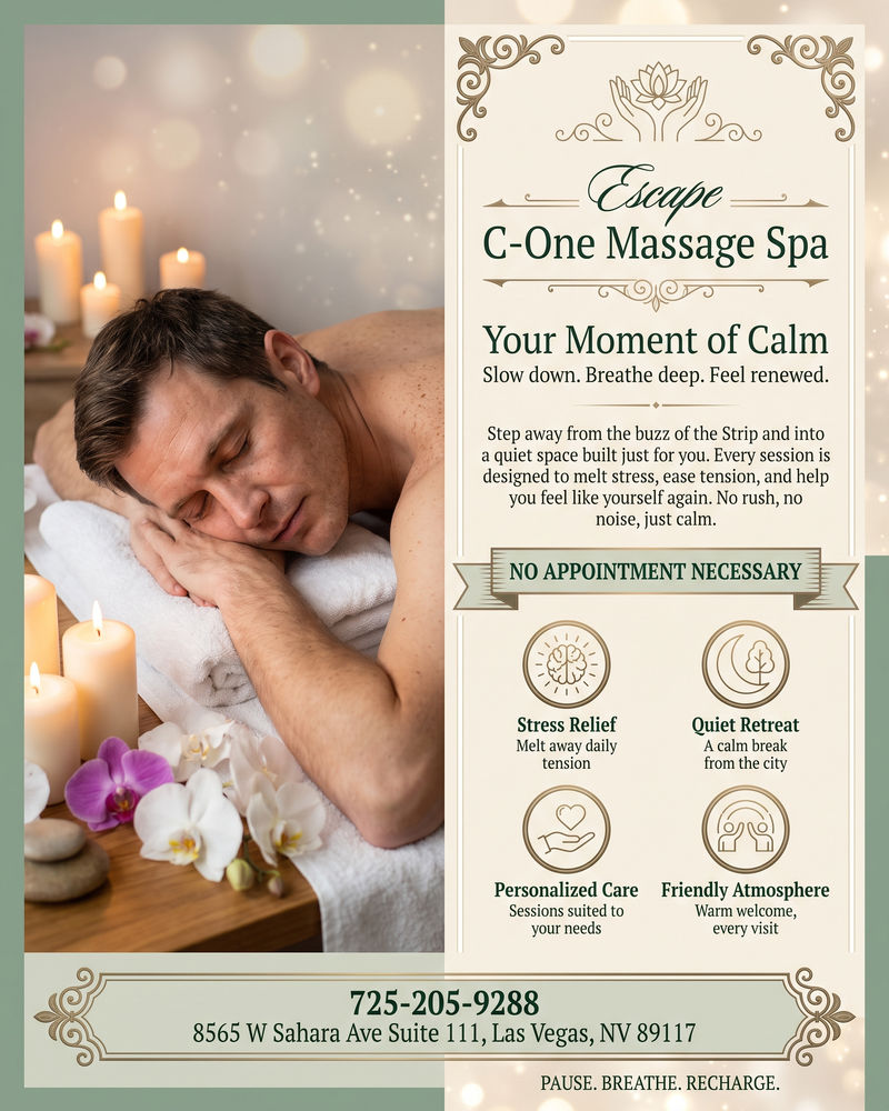 C-One Massage Spa — Escape, your moment of calm